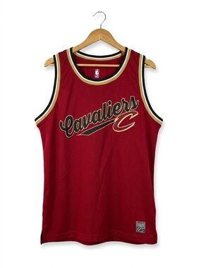 NBA Cavaliers Red and Gold Basketball Jersey